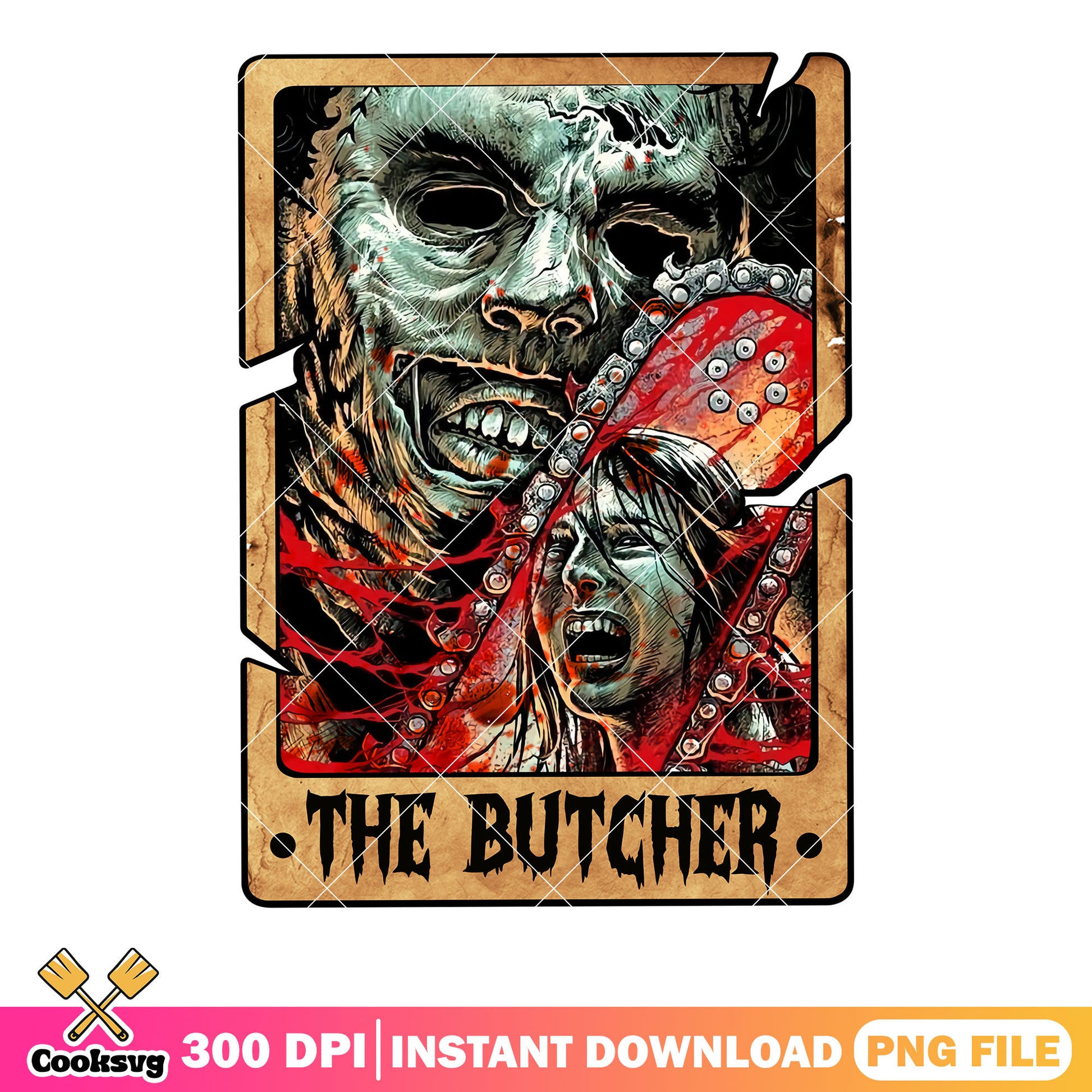 Chainshaw Leatherface screaming women png, bloody art png, scary halloween png