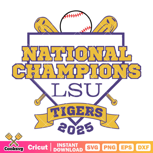 Champions lsu tigers 2025 svg, ncaa champions​ svg, lsu tigers​ svg