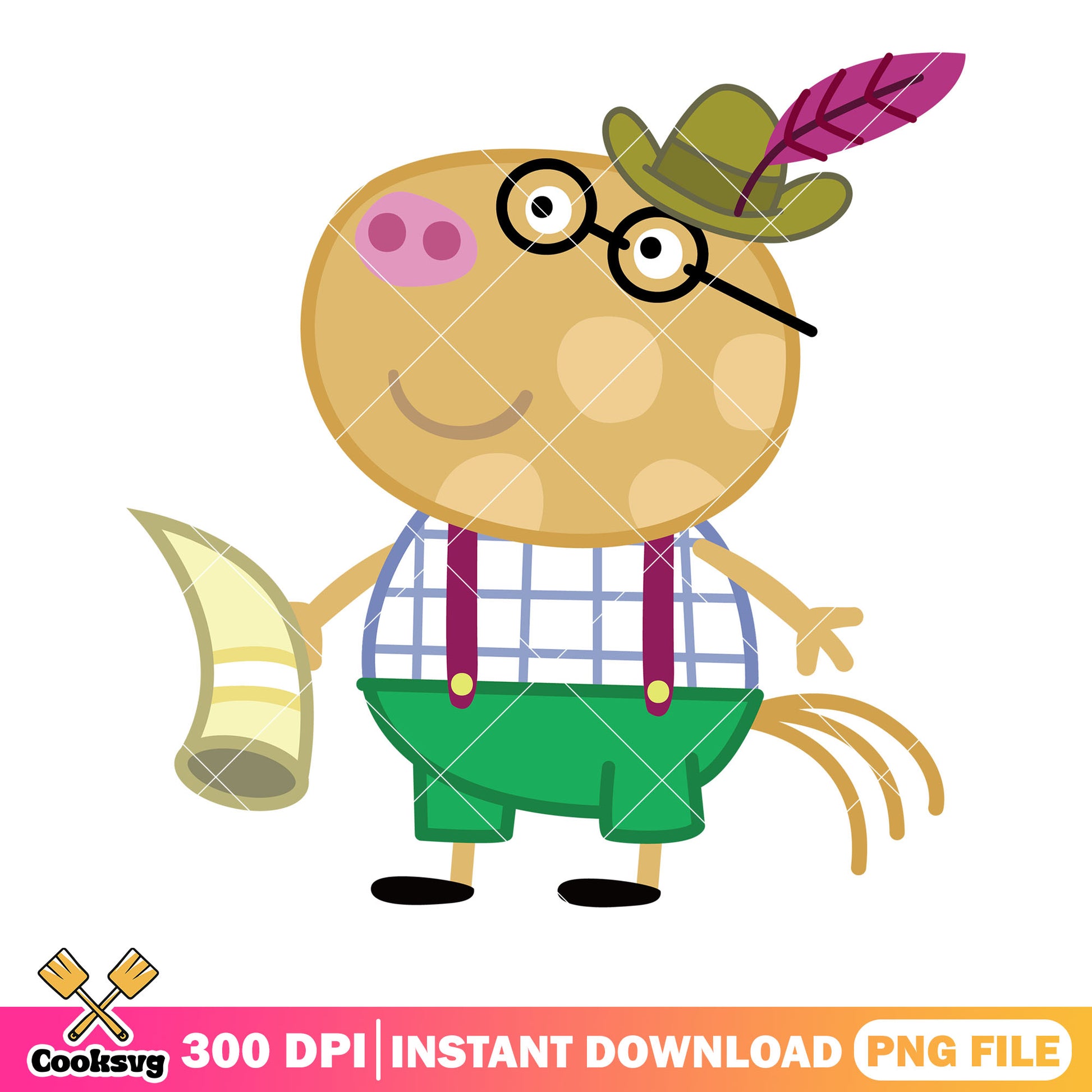 Character pedro ponny in scout uniform png, peppa pig show​ png