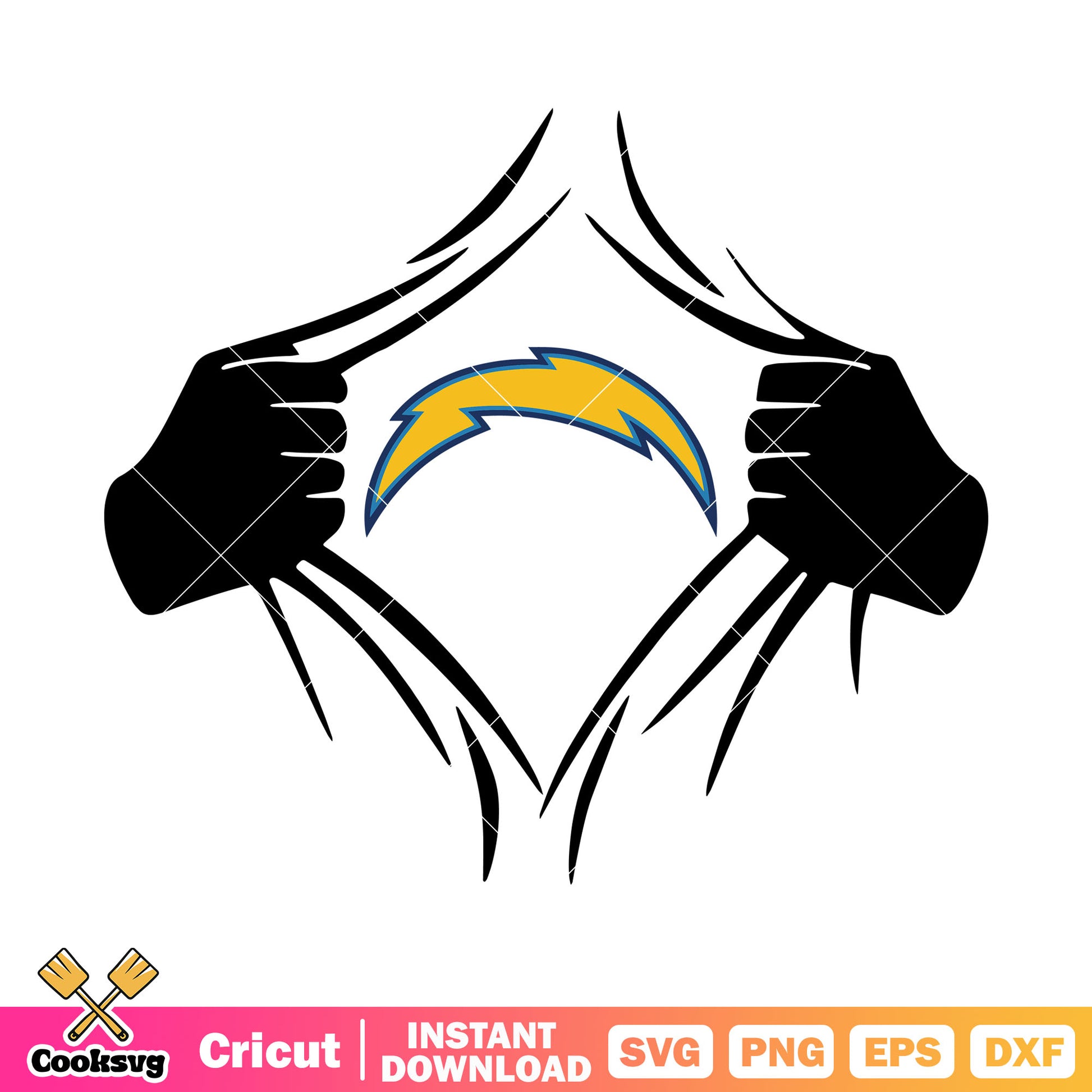 Chargers thunder teams svg, superman svg, los angeles football club​ svg