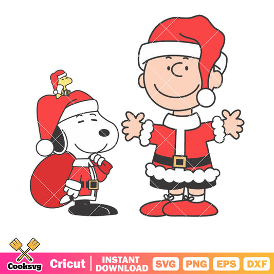 Charlie Brown And Snoopy Christmas svg, snoopys christmas​ svg