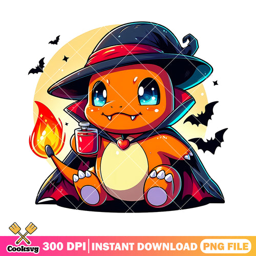 Charmander Vampire Costume png, halloween png, pokemon png