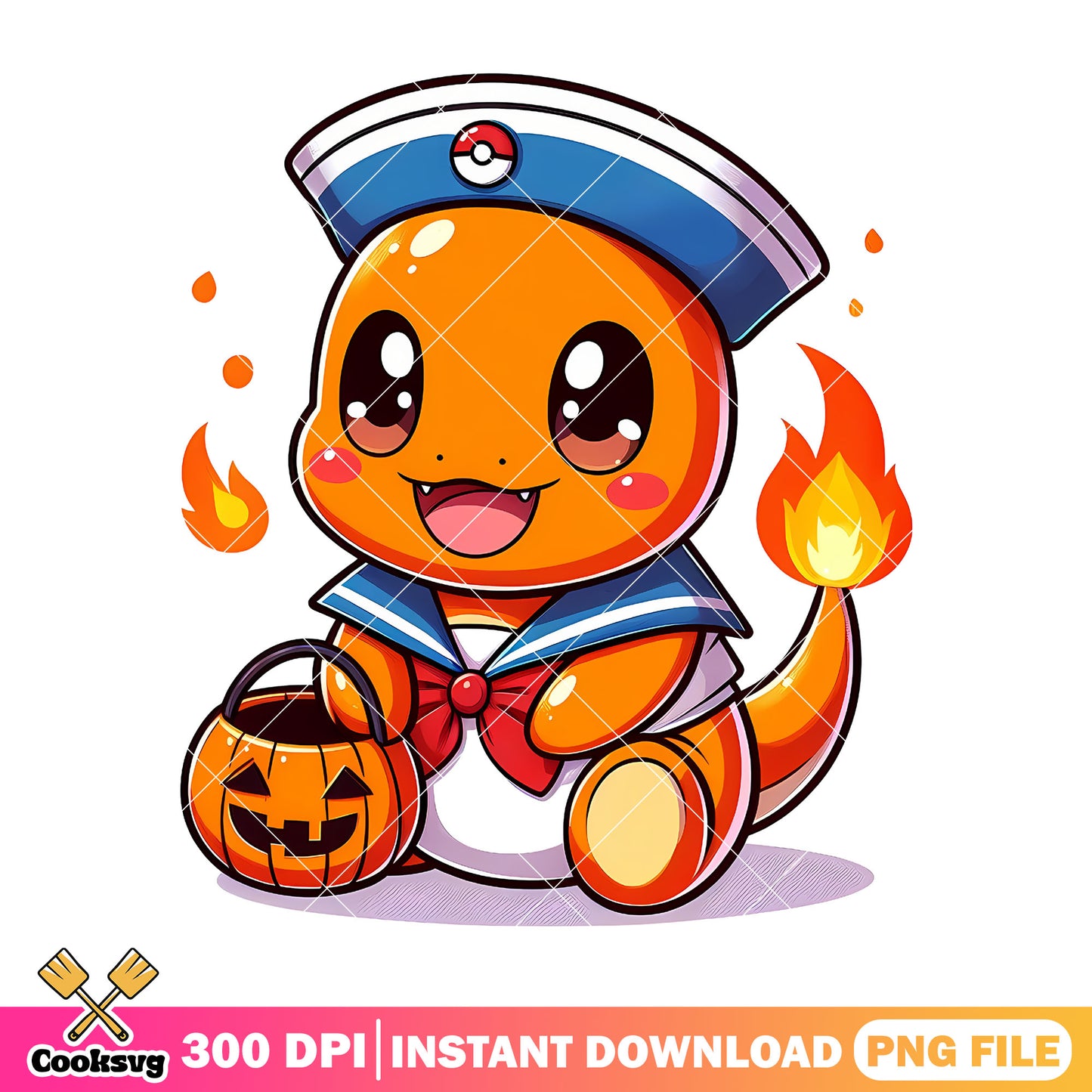 Charmander sailor halloween  png, pokemon png, halloween custome png