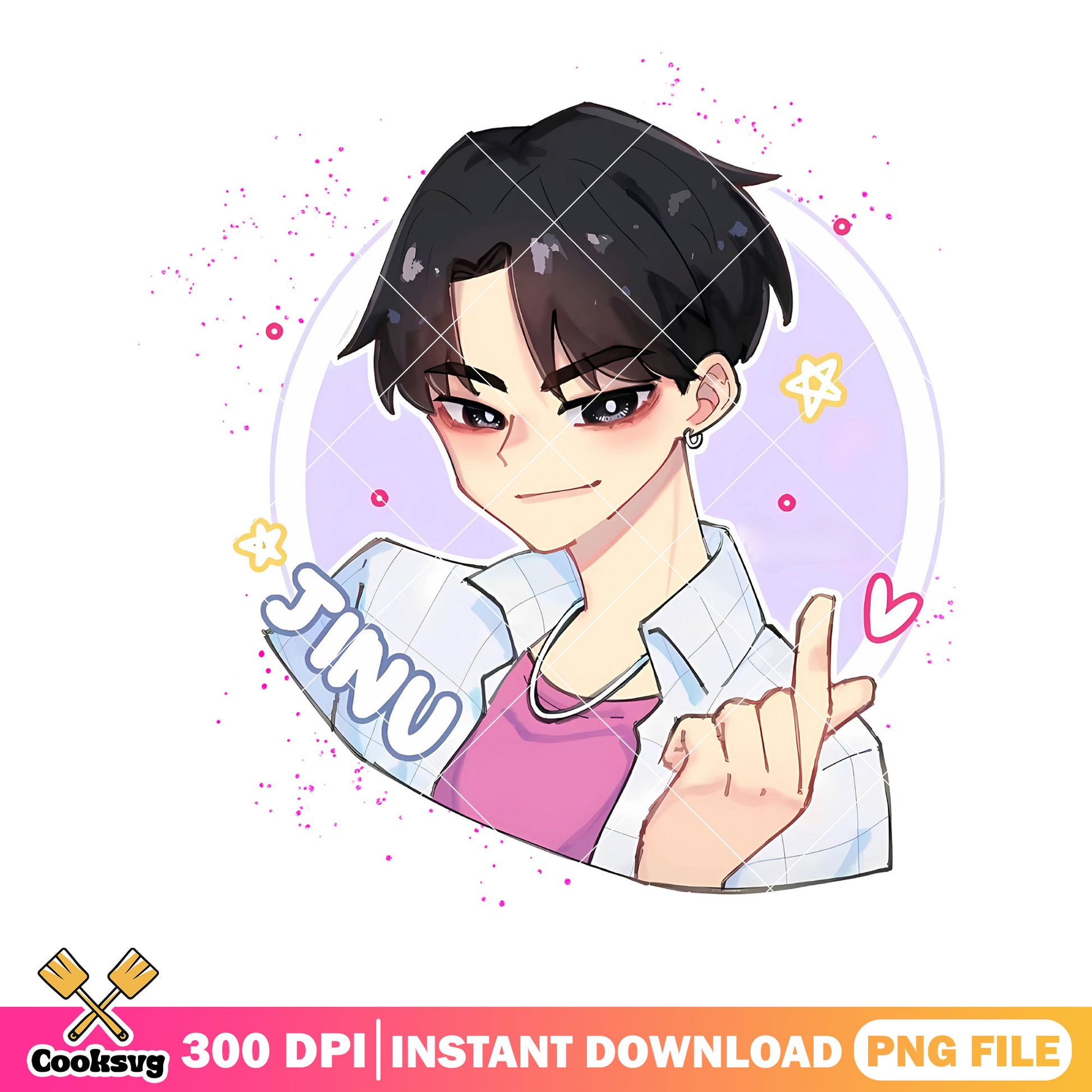 Chibi Jinu fan art sticker png, saja boys png, kpop demon hunter png