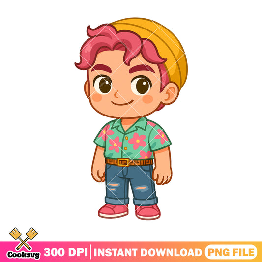 Chibi abby standing pose png, abby saja png, kpop saja png