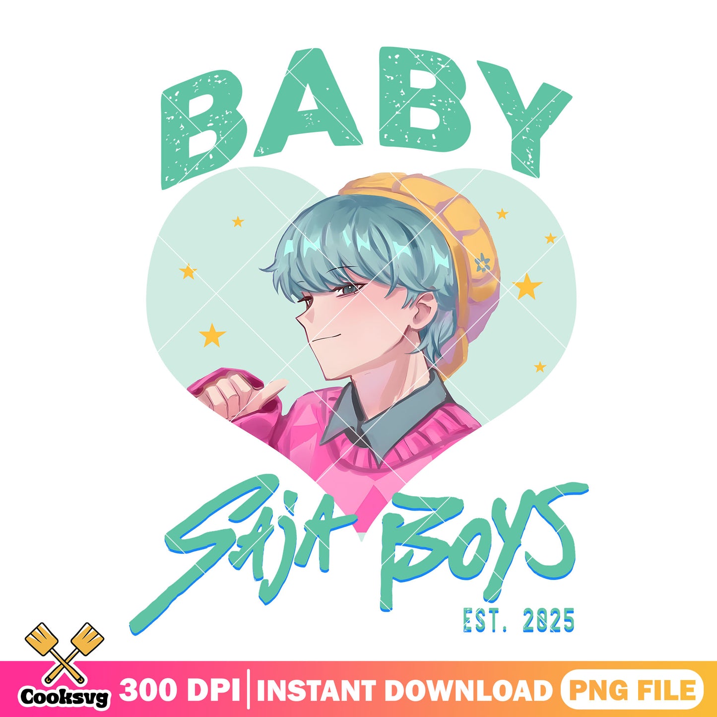 Chibi baby heart png, love saja boys png, baby saja png