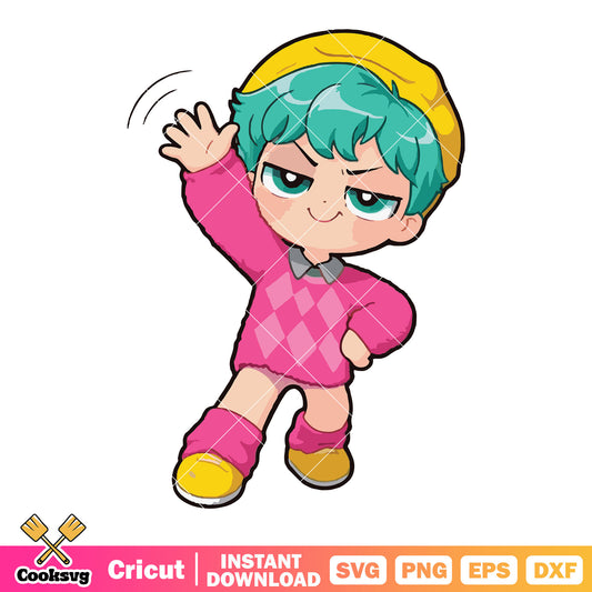 Chibi baby saja hello svg, kpop demon hunters svg, baby saja svg