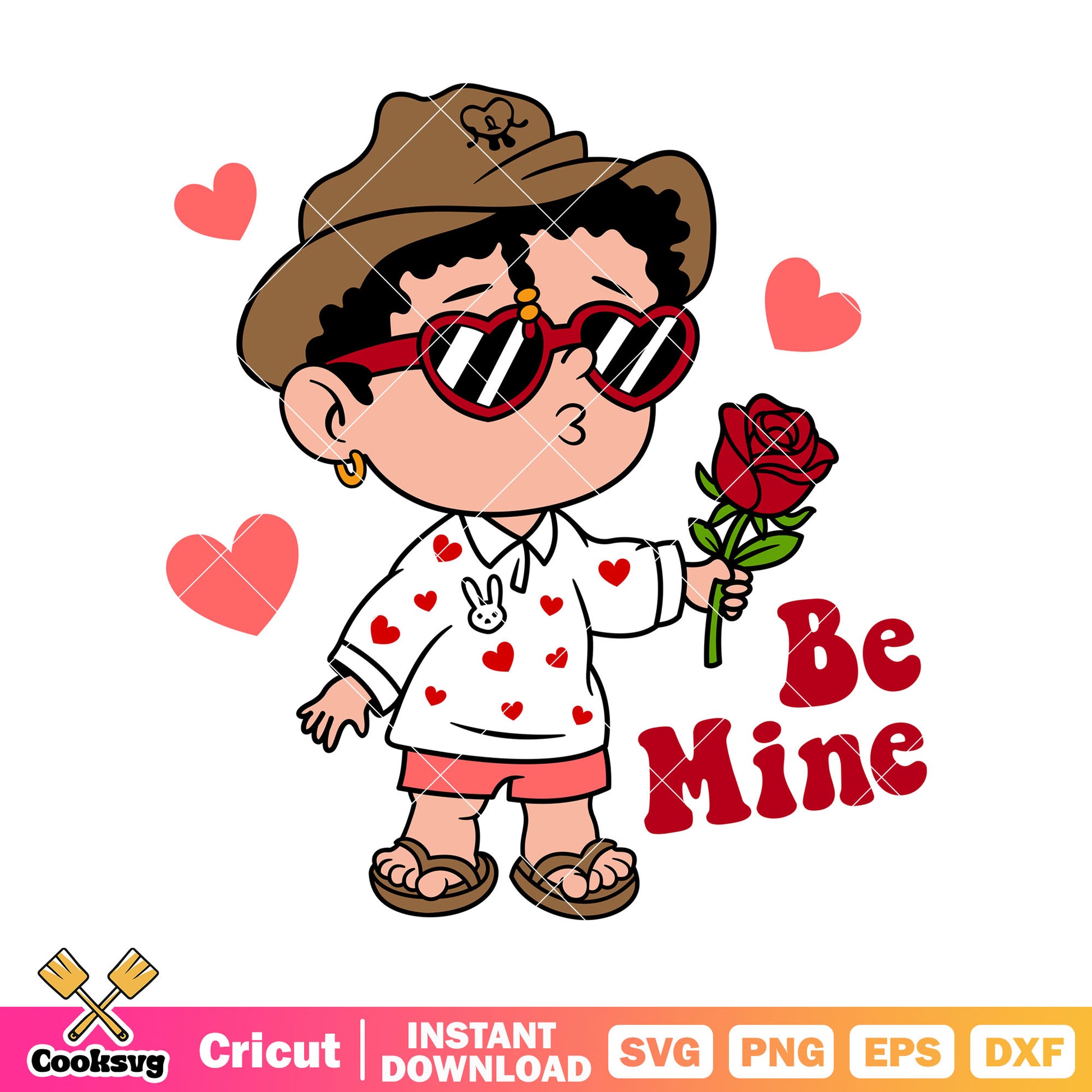 Chibi benito be mine valentine svg, be mine valentine svg