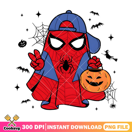 Chibi ghost blanket spider png, jack o lantern png, spider web png