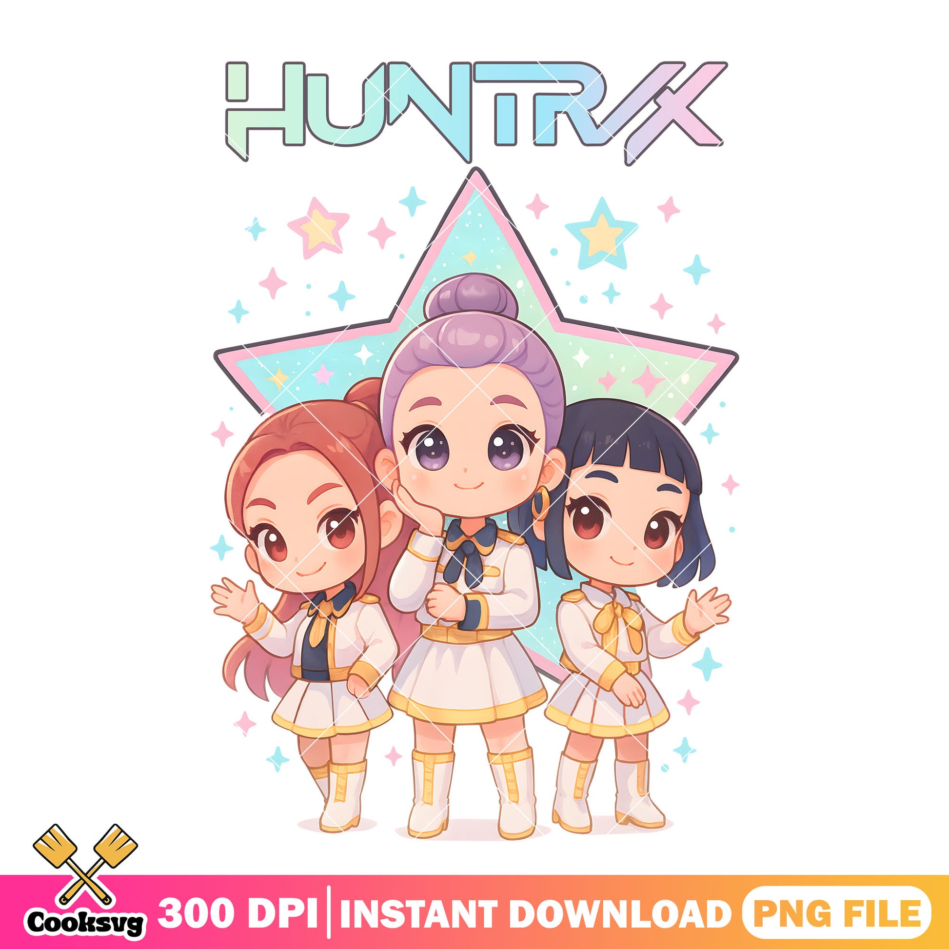 Chibi golden girl png, huntrix song png, huntrix netflix png