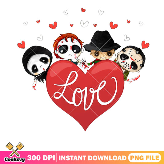 Chibi horror movies valentine png, horror movies png, chibi valentine png