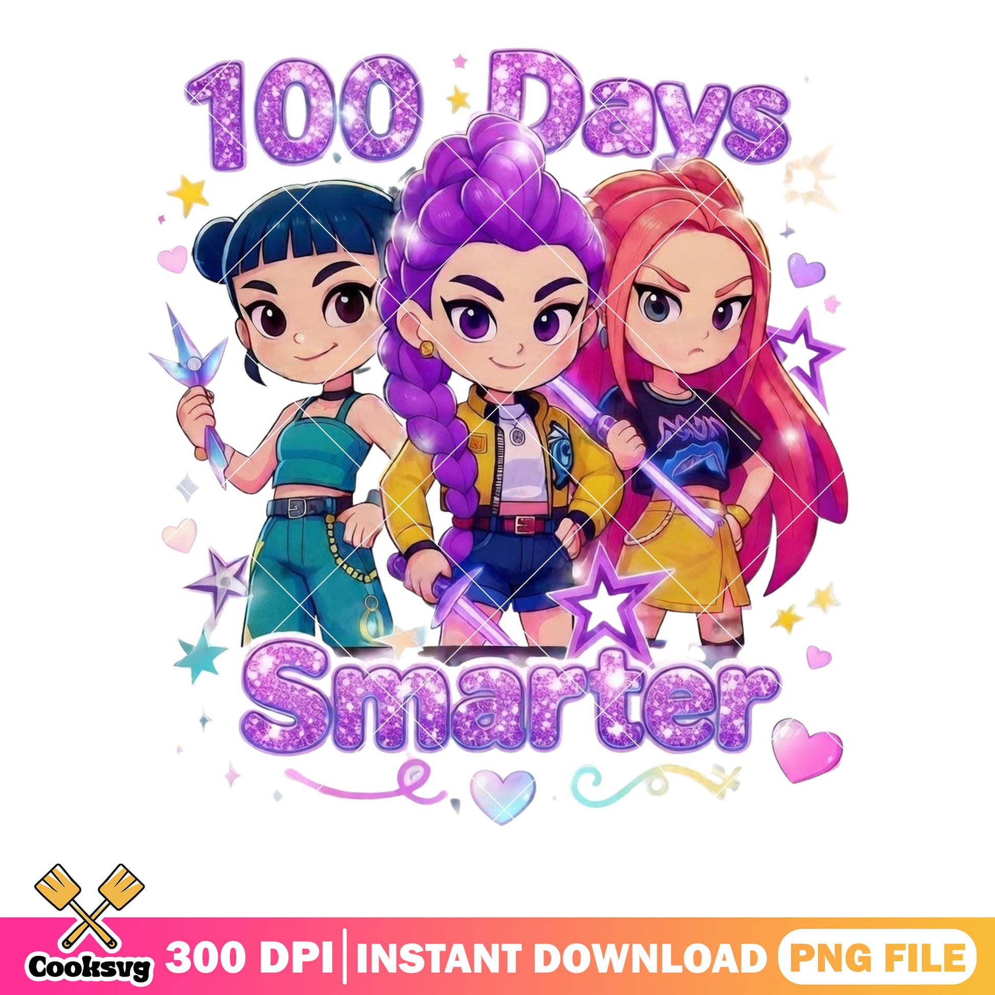 Chibi huntrix png, kpop demon hunter png, 100 days smarter png