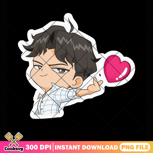 Chibi jinu love shot png sticker, saja boys band png, jinu saja png