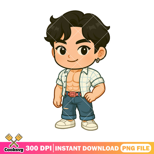Chibi jinu sexy abs pose png, jinu saja png, saja boys band png
