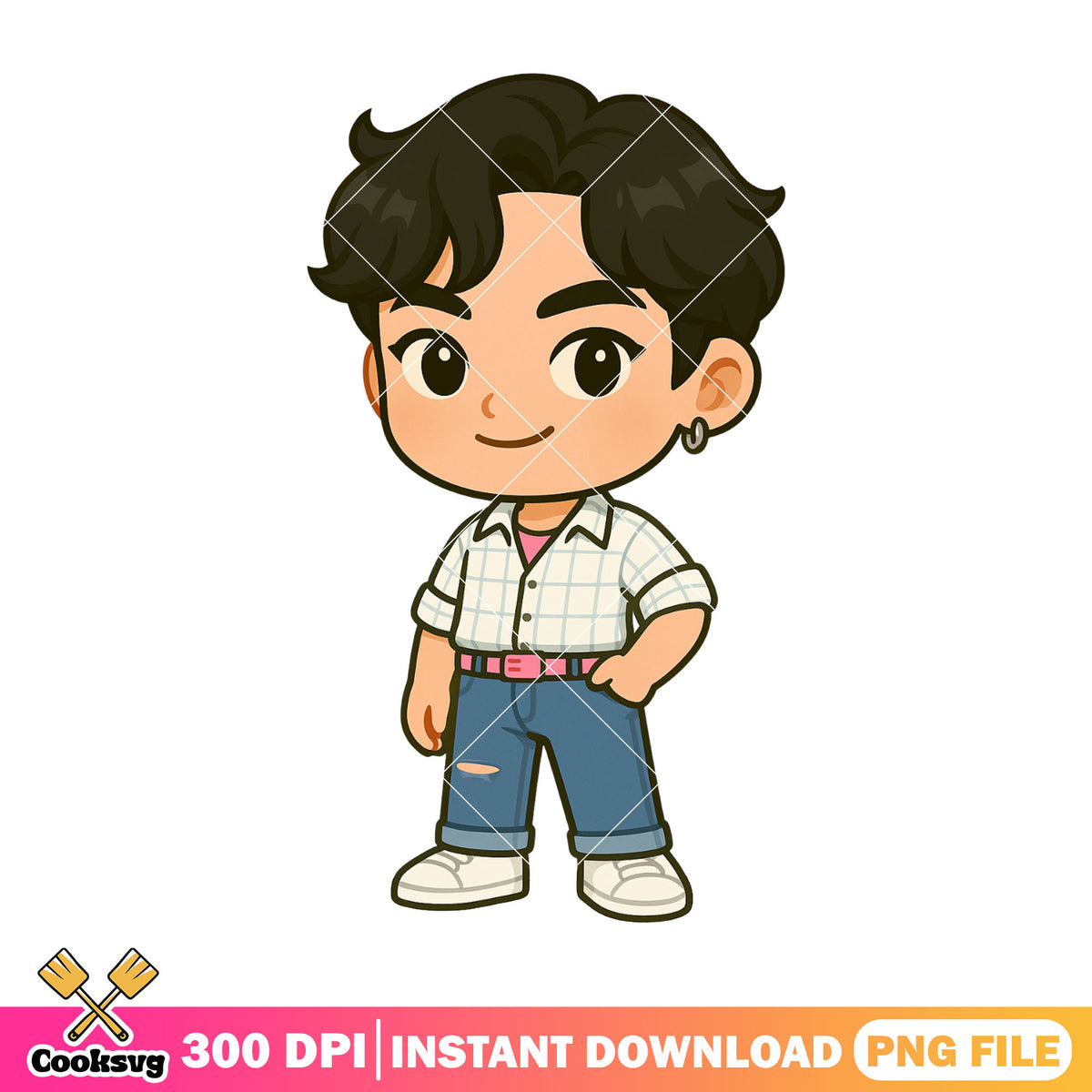 Chibi jinu standing pose png, jinu saja png, love saja boys png