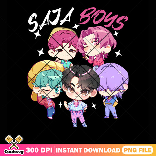 Chibi kpop boys png, kpop saja png, kpop demon hunters png
