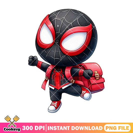 Chibi miles morales png, welcome back to school png, spiderman png