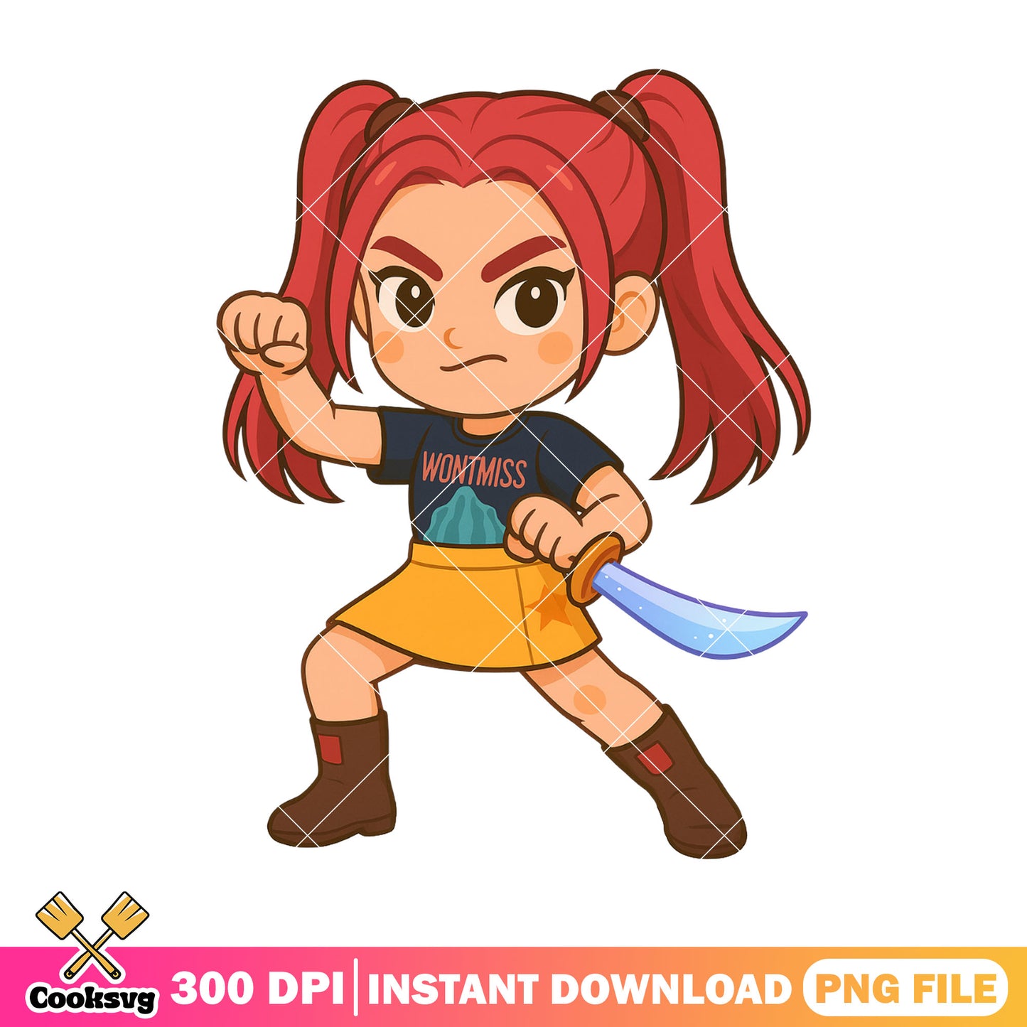 Chibi mira fighting pose png, mira kpop png, kpop huntrix png