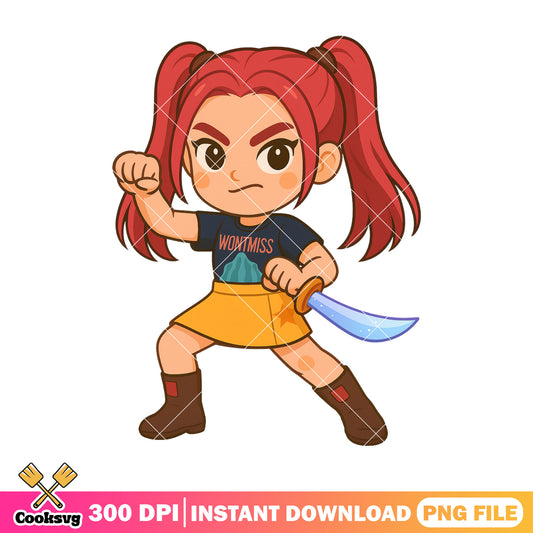 Chibi mira fighting pose png, mira kpop png, kpop huntrix png