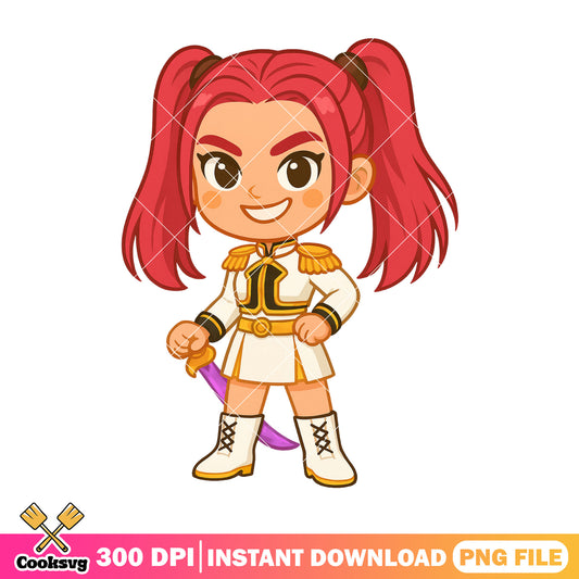 Chibi mira golden fit battling png, kpop mira png, kpop huntrix png