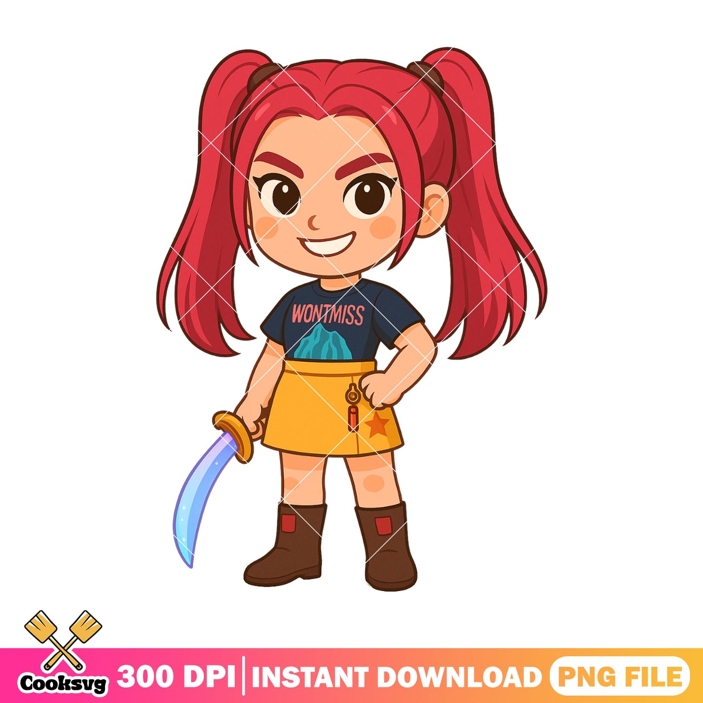 Chibi mira standing pose png, mira kpop png, kpop huntrix png