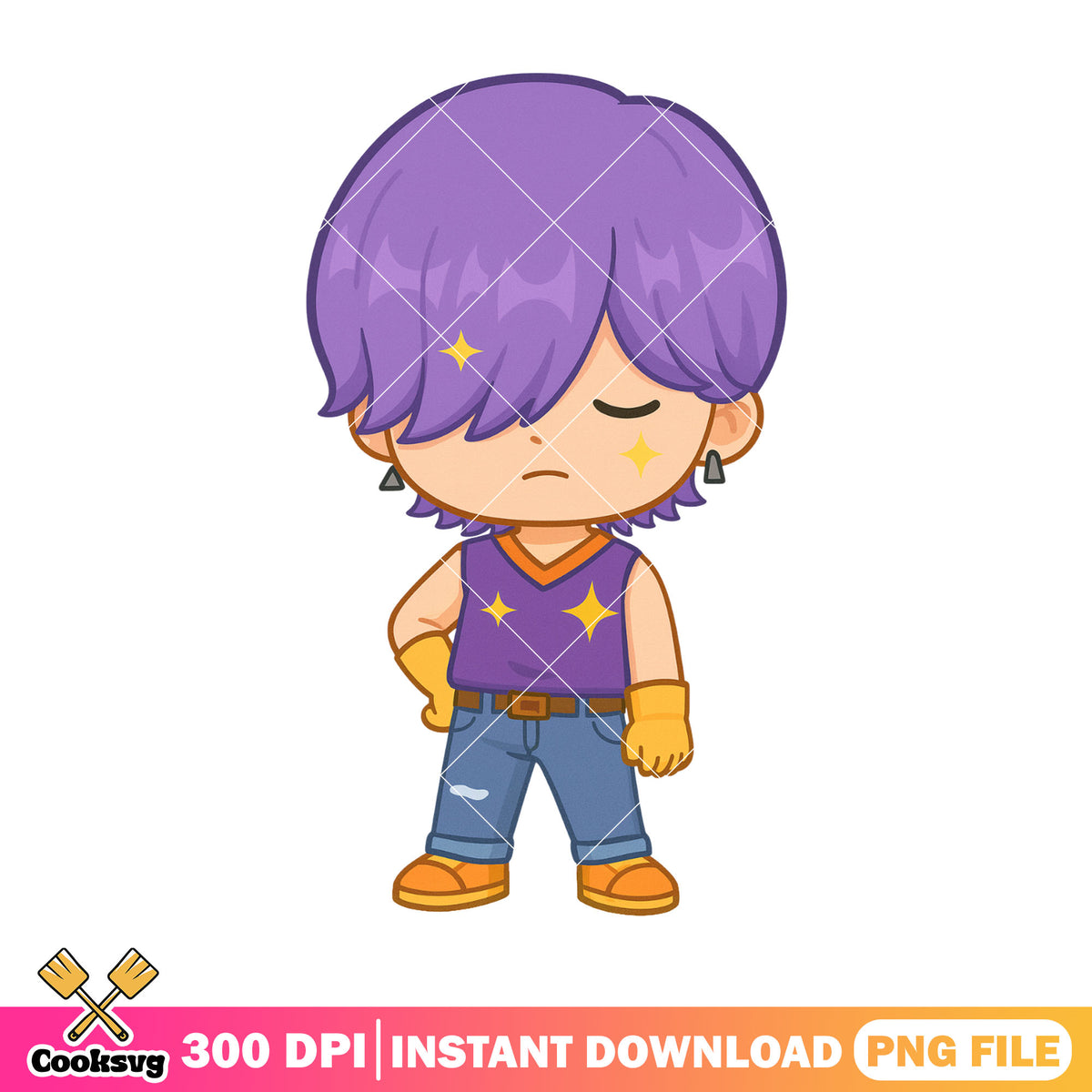 Chibi mystery cool standing png, mystery saja png, kpop saja png