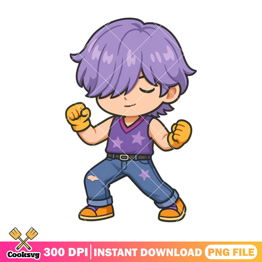 Chibi mystery fighting pose png, mystery saja png, kpop hunters png