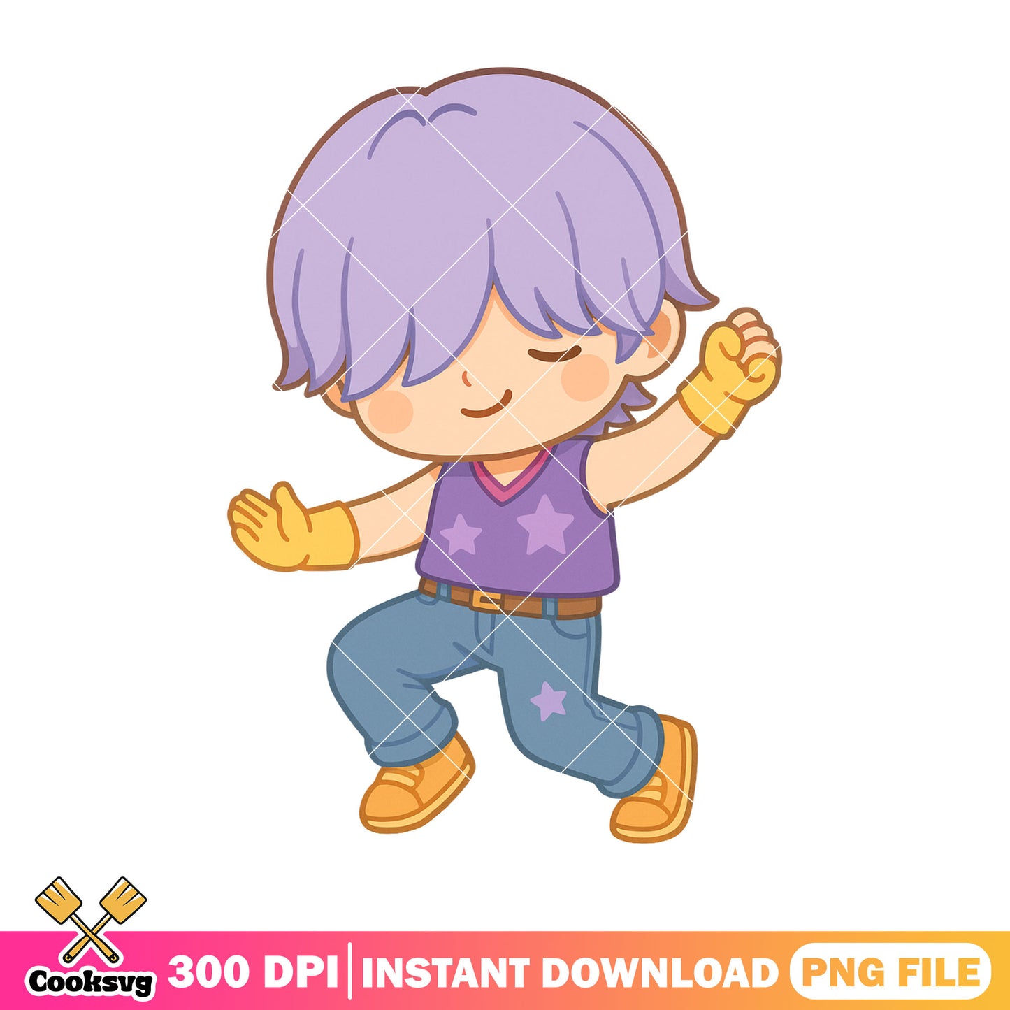 Chibi mystery vibing dancing png, mystery saja png, kpop saja png