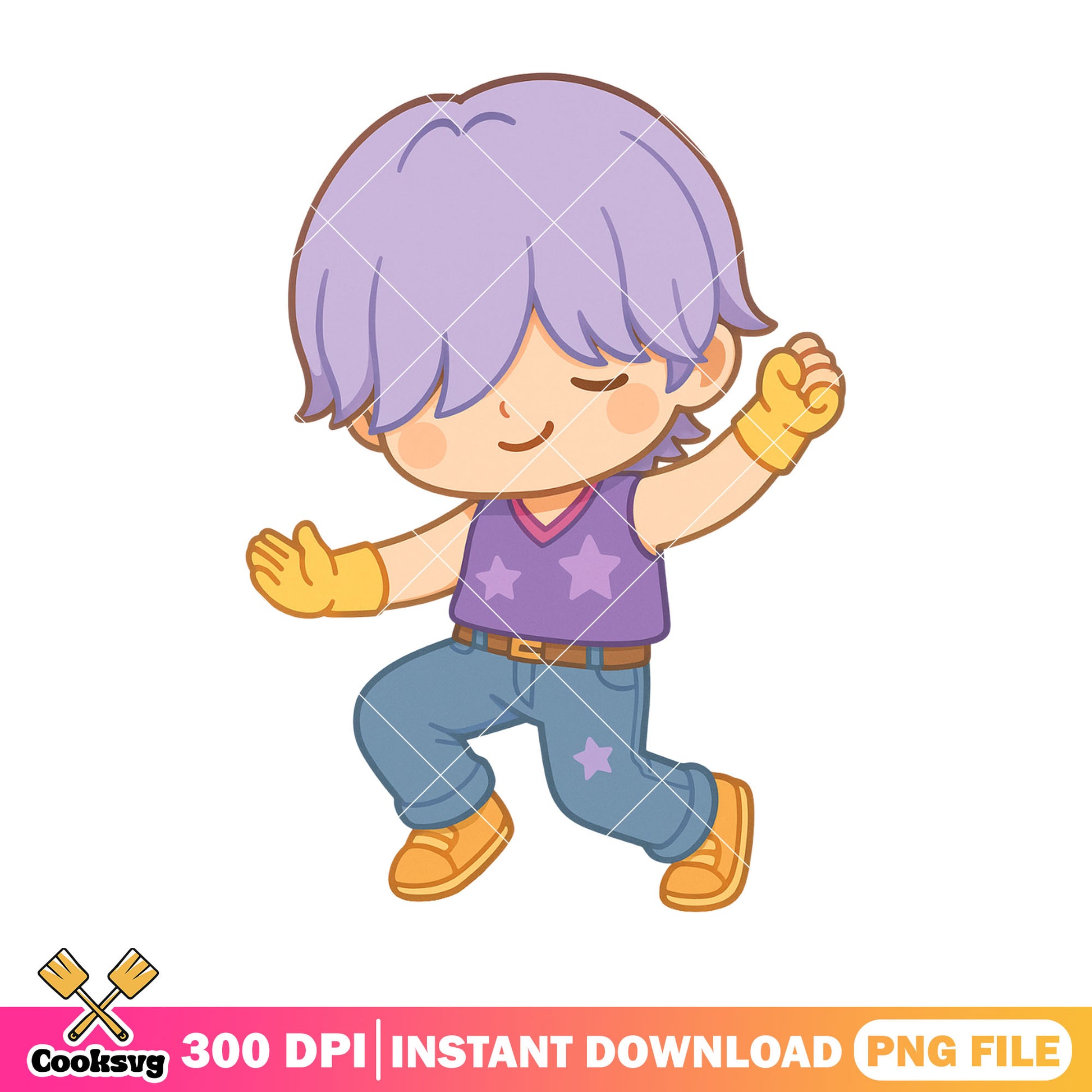 Chibi mystery vibing dancing png, mystery saja png, kpop saja png