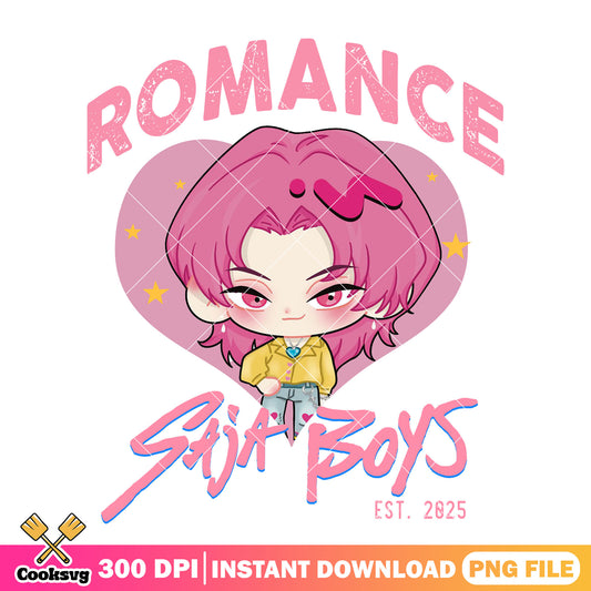 Chibi romance heart png, love saja boys png, romance saja png