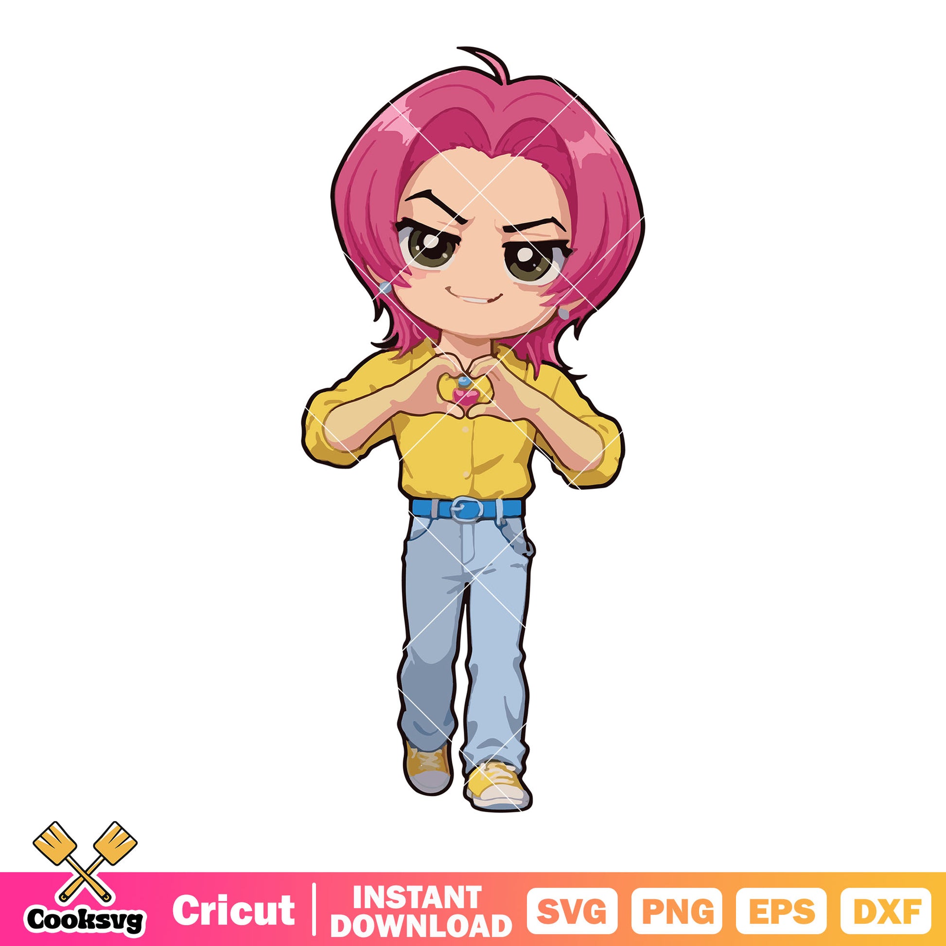 Chibi romance love shot svg, love saja boys svg, romance saja svg