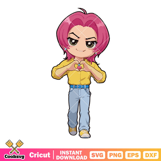 Chibi romance love shot svg, love saja boys svg, romance saja svg