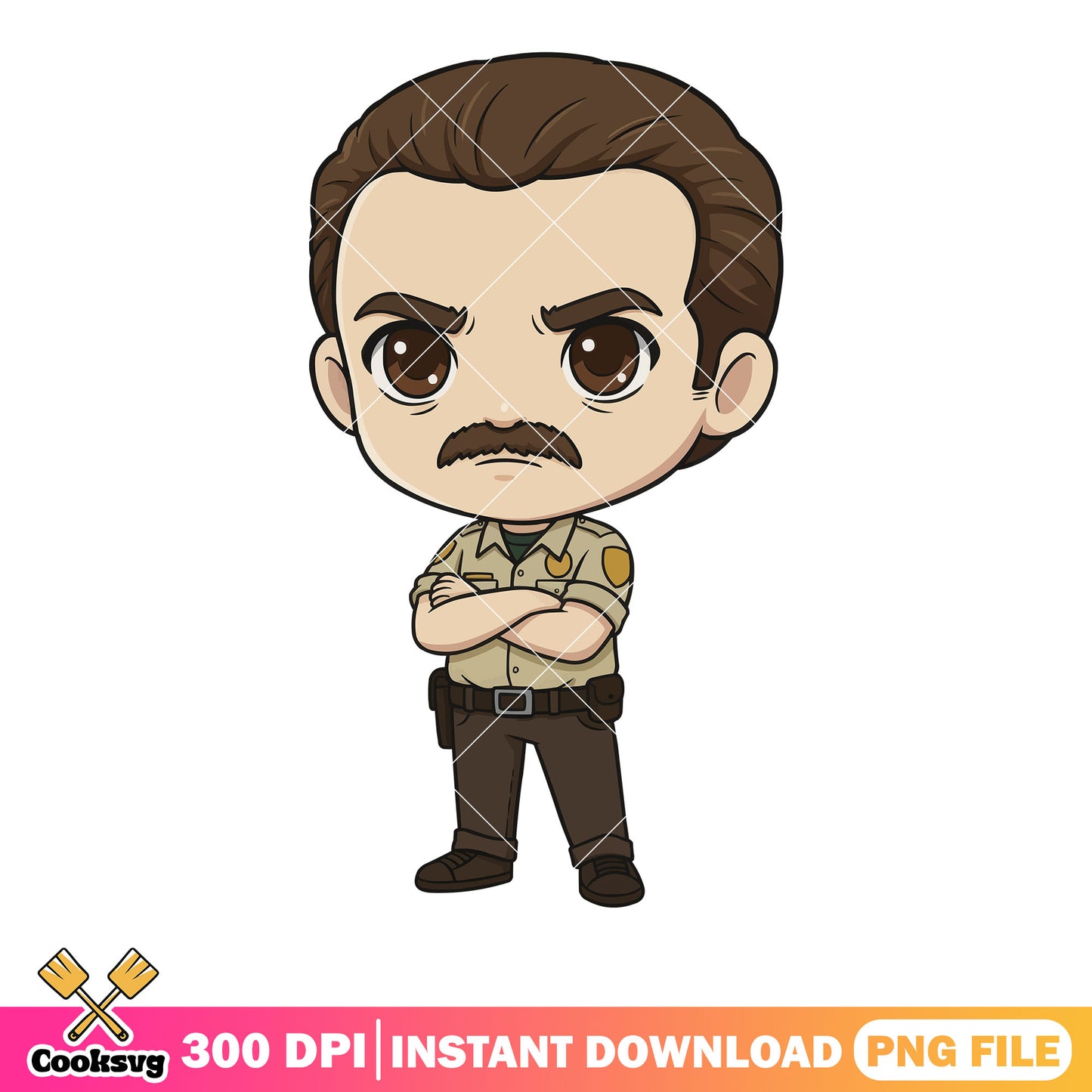Chibi sheriff jim hooper png, stranger things png, netflix movies ​png