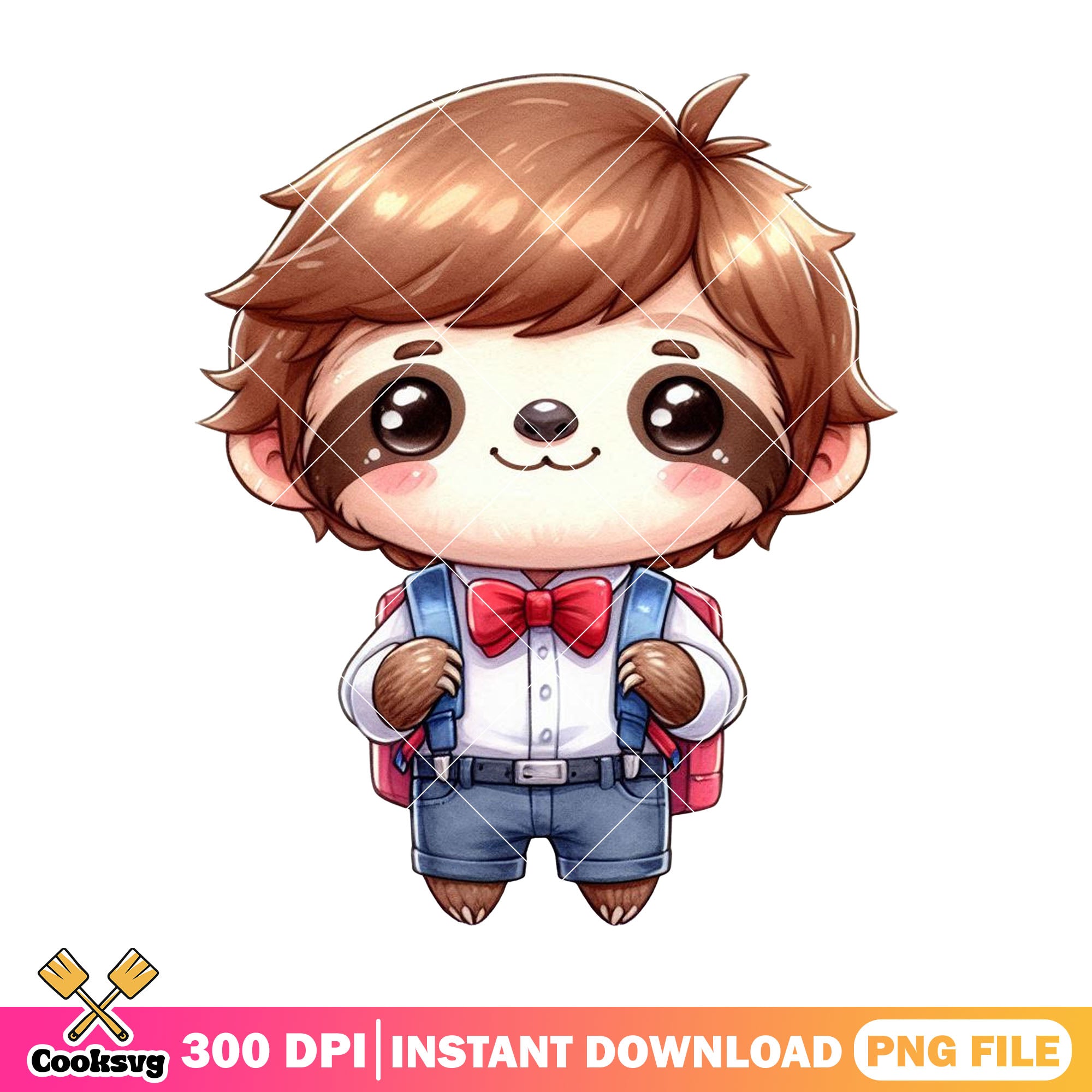 Chibi sloth illustration png, sloth boy png, when is back to school pn ...
