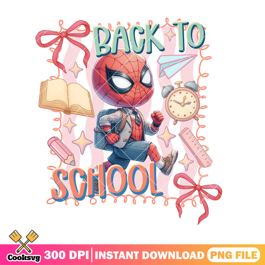 Chibi spiderman cute png, back to school student png, dc art png
