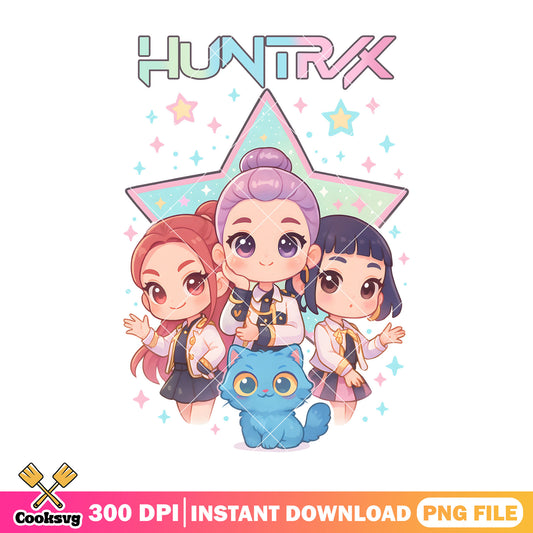 Chibi tiger x huntrix girl png, huntrix band png, derpy huntrix png