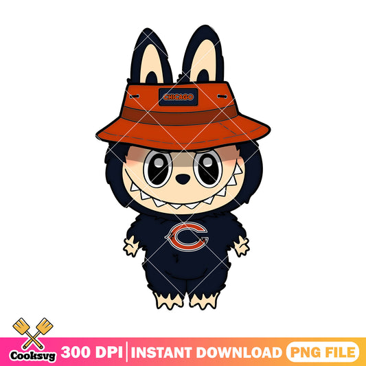 Chicago labubu baseball team png, labubu black png, labubu cartoon png