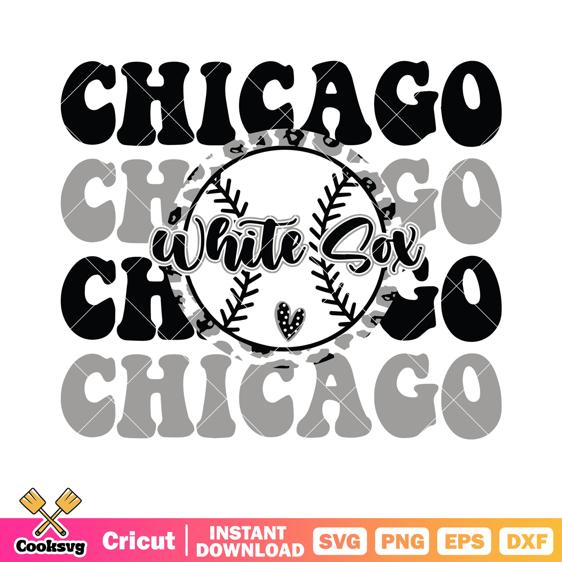 Chicago white sox svg, black heart icon svg, baseball svg