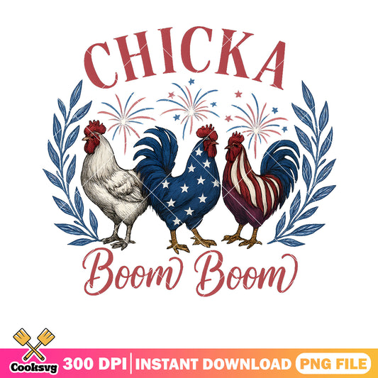 Chicka boom boom america png, america chicken png, chicken quote png