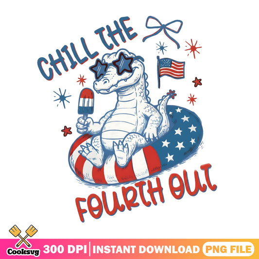 Chill The Fourth Out Alligator PNG, 4th Of July PNG, Patriotic PNG