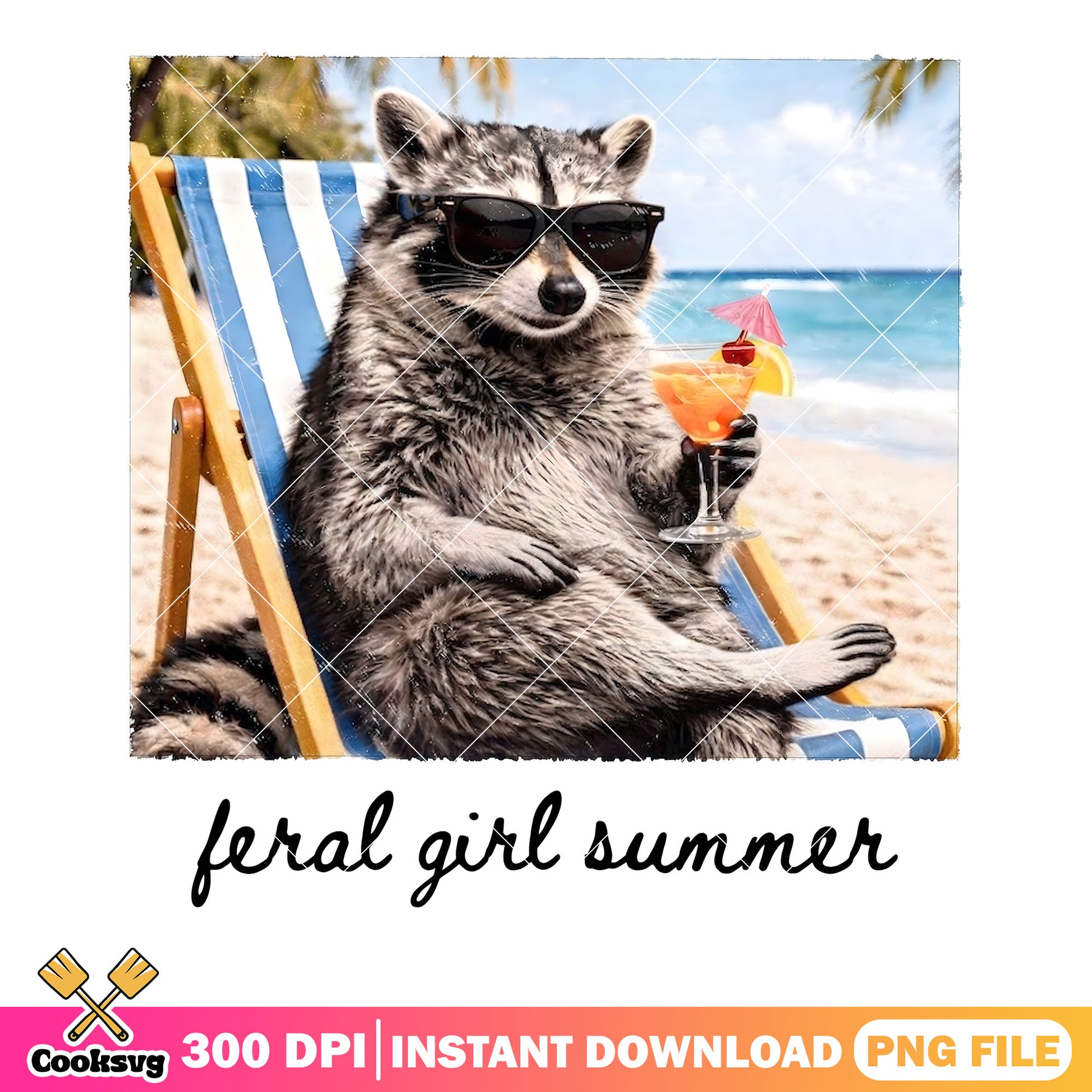 Chillin feral beach png, summer vibes png, lovely beach png