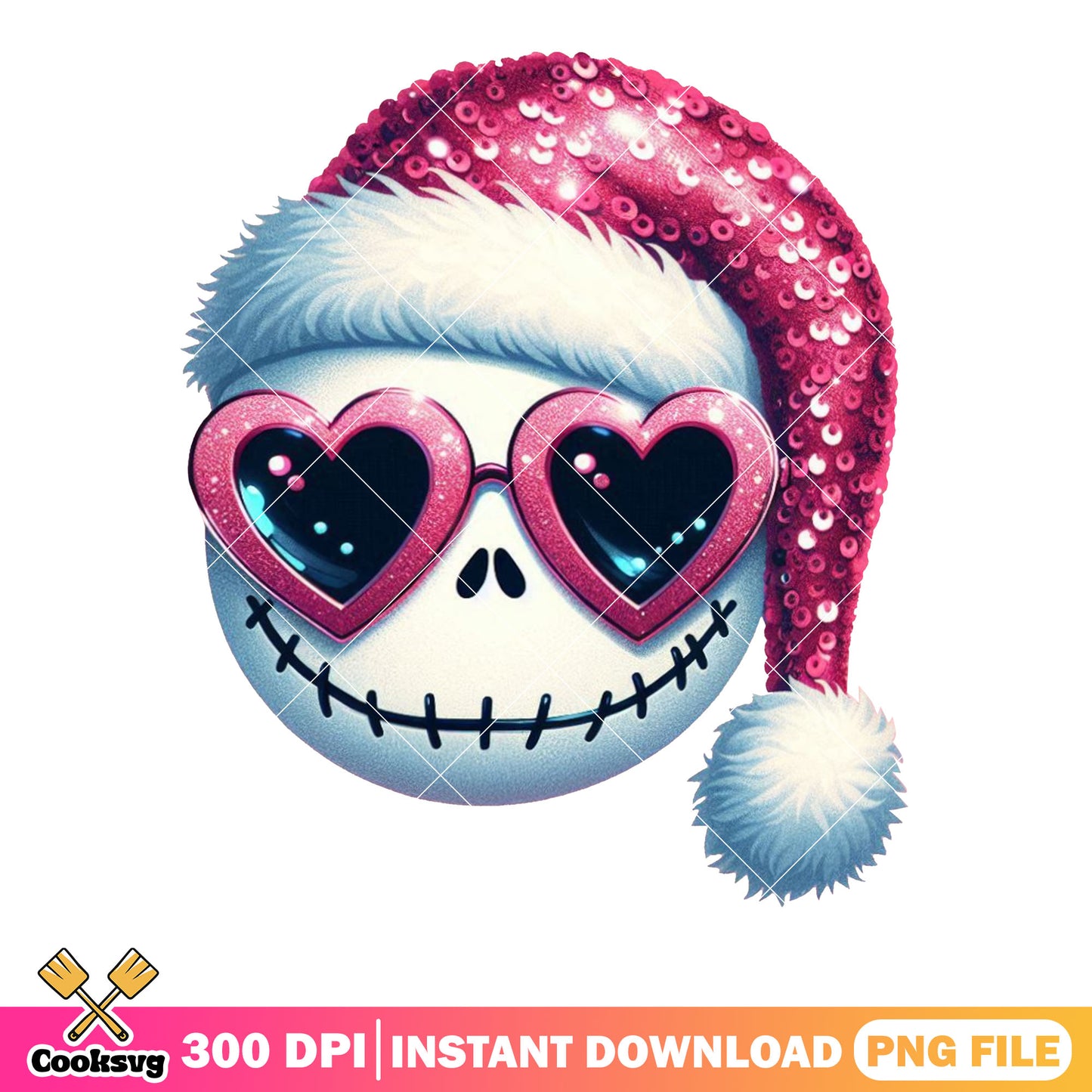 Chilling Jack skelington png, santa hat png, christmas gifts png