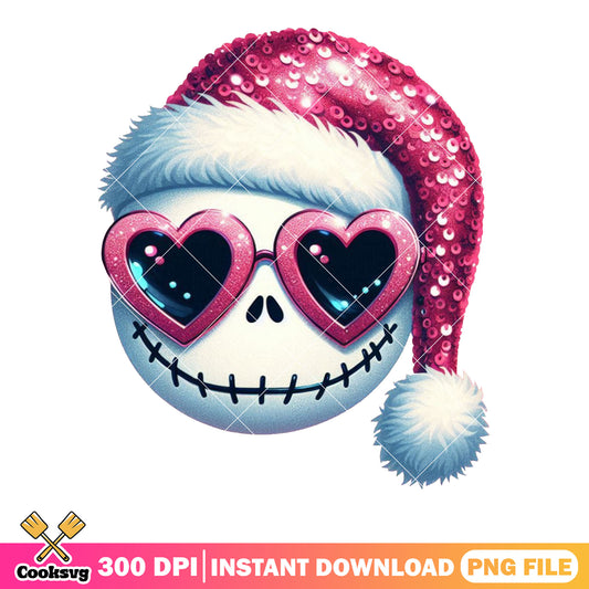 Chilling Jack skelington png, santa hat png, christmas gifts png