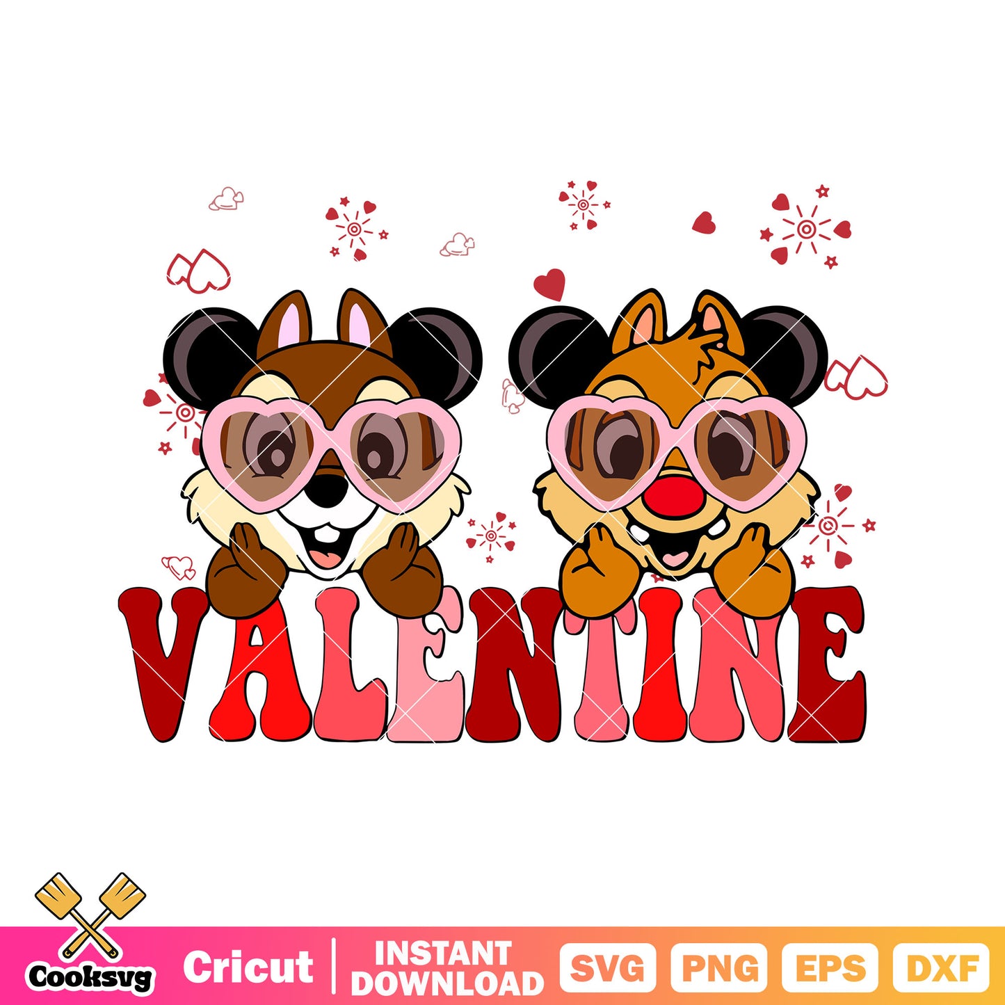 Chip and dale disney valentine svg, chip and dale svg, disney valentine svg