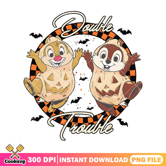 Chip and dale double trouble png, chip dale halloween​ png