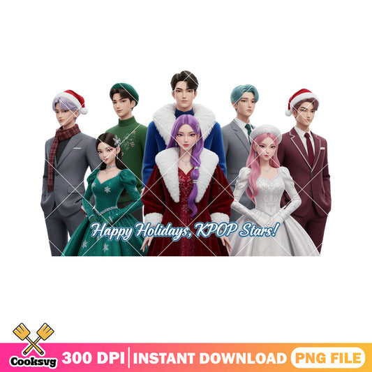 Chirstmas kpop star costume png, kpop demon hunters png, noel png