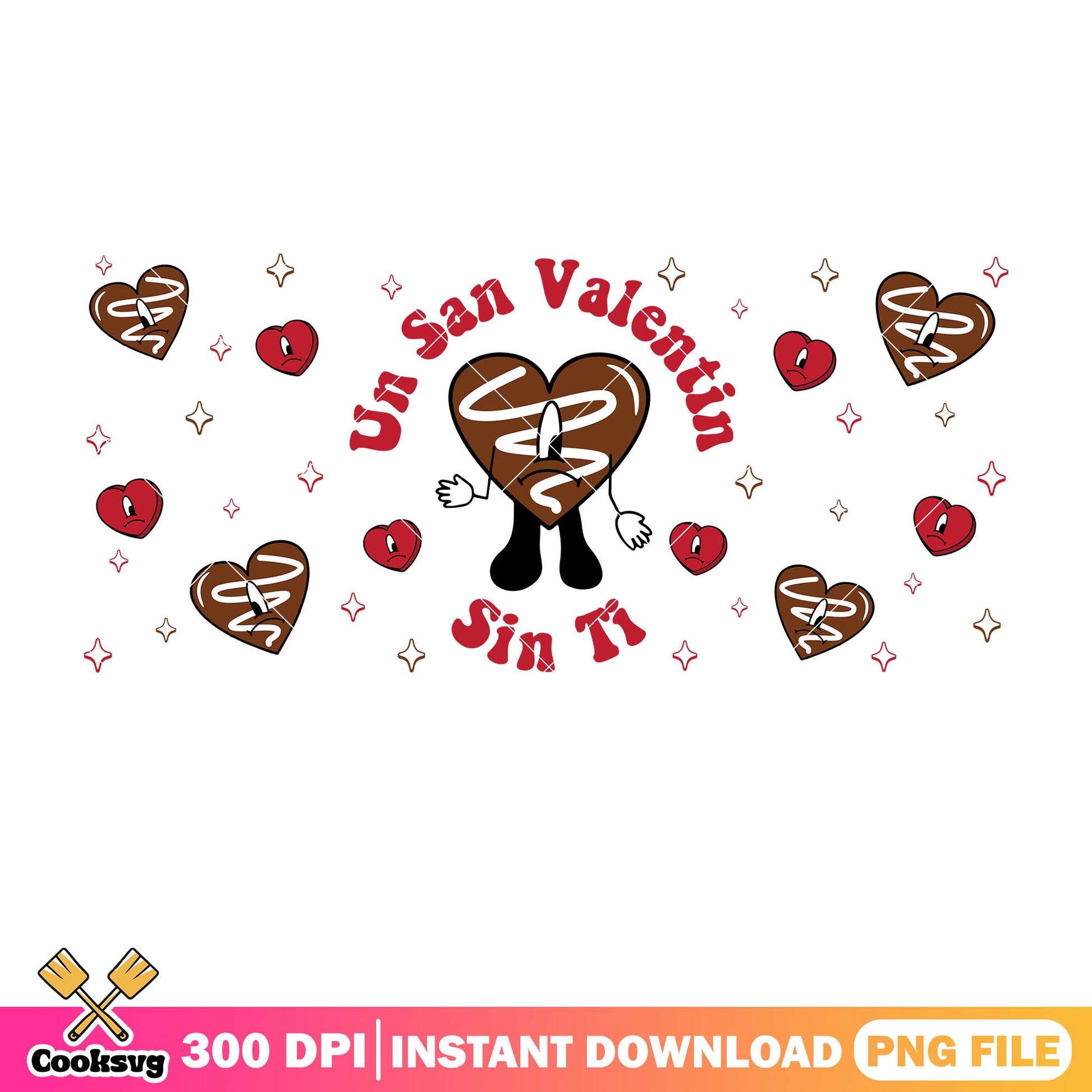 Chocolate bad bunny valentine png, chocolate valentine png