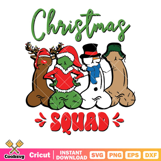 Chrismas squad dickmas svg, merry dickmas svg, santa cotusme svg