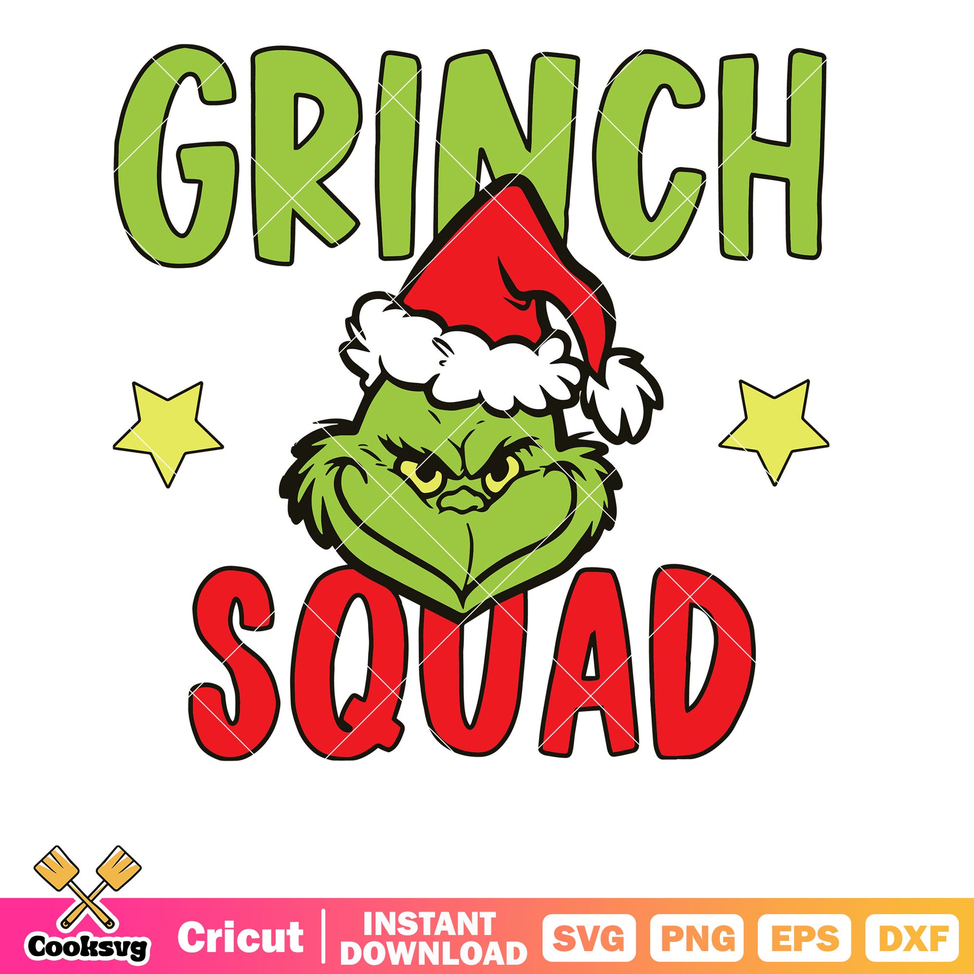 Christmas Grinch Squad Santa Hat svg, grinch squad svg, grinch head svg