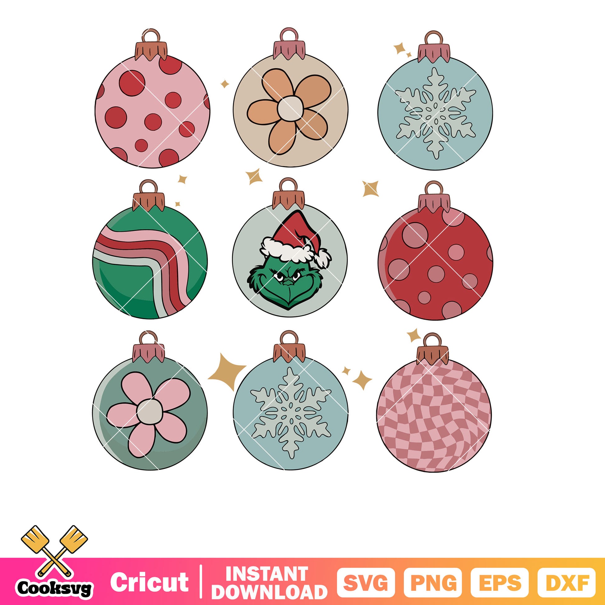 Christmas Ornaments The Grinch svg, christmas ornament​ svg, the grinch svg